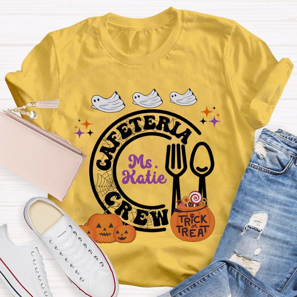 Personalized Name Cafeteria Crew Halloween T-shirt