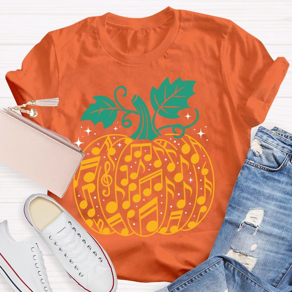 Music Notes Pumpkin Halloween T-shirt