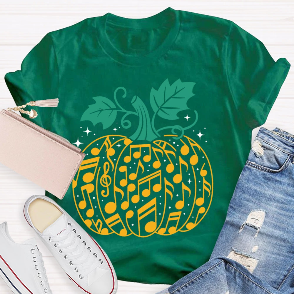 Music Notes Pumpkin Halloween T-shirt