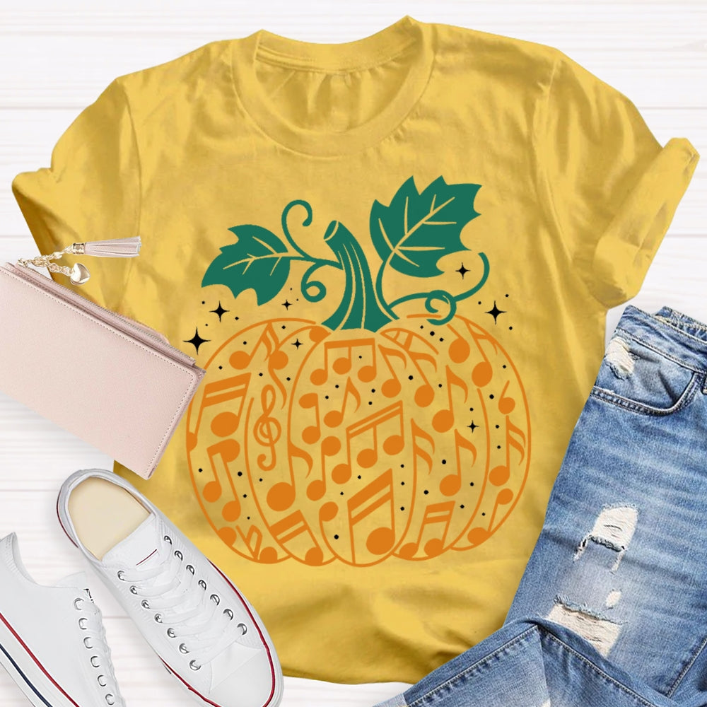 Music Notes Pumpkin Halloween T-shirt