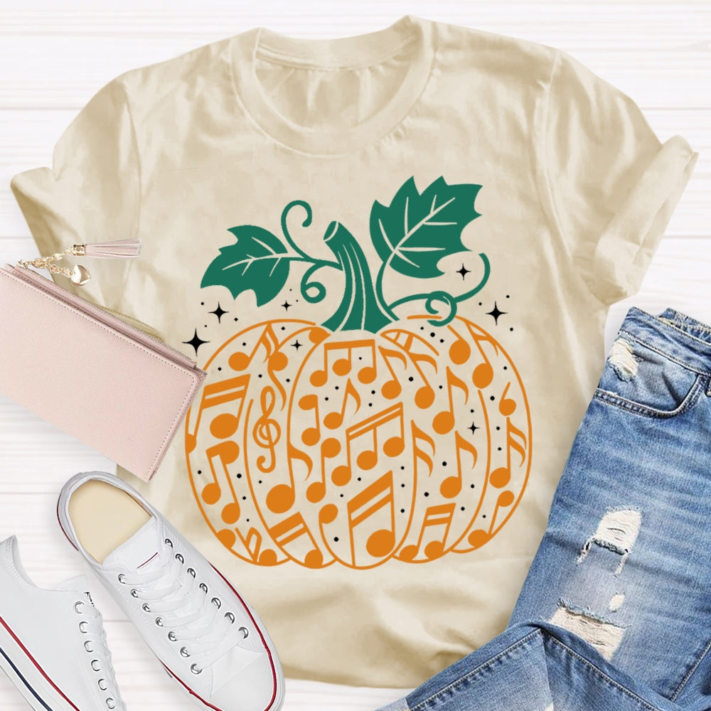 Music Notes Pumpkin Halloween T-shirt