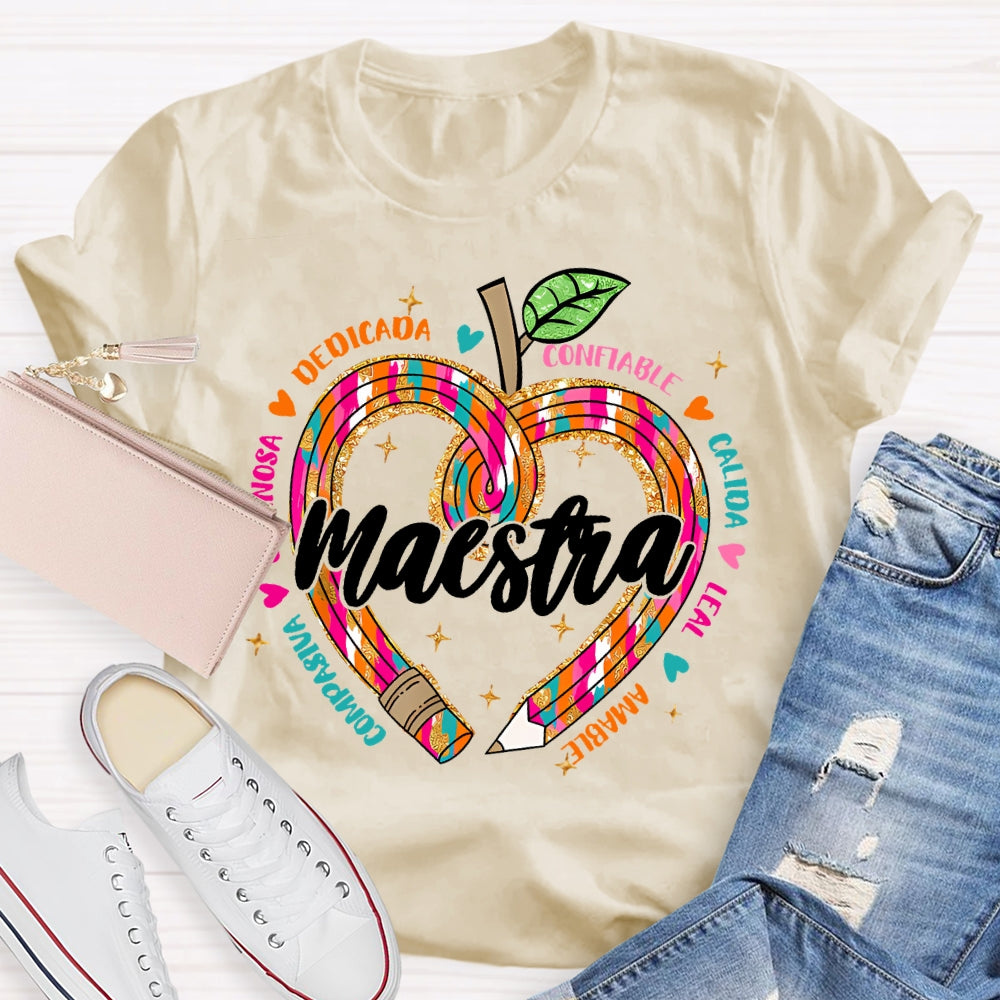 Maestra Dedicada Confiable Spanish Teacher T-shirt