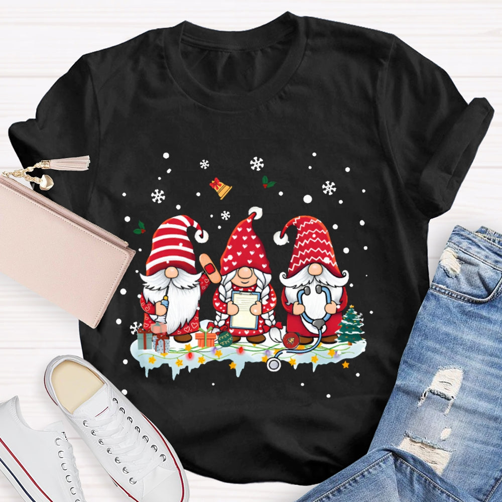 Dwarf Christmas School Nurse Snowflake Christmas T-shirt