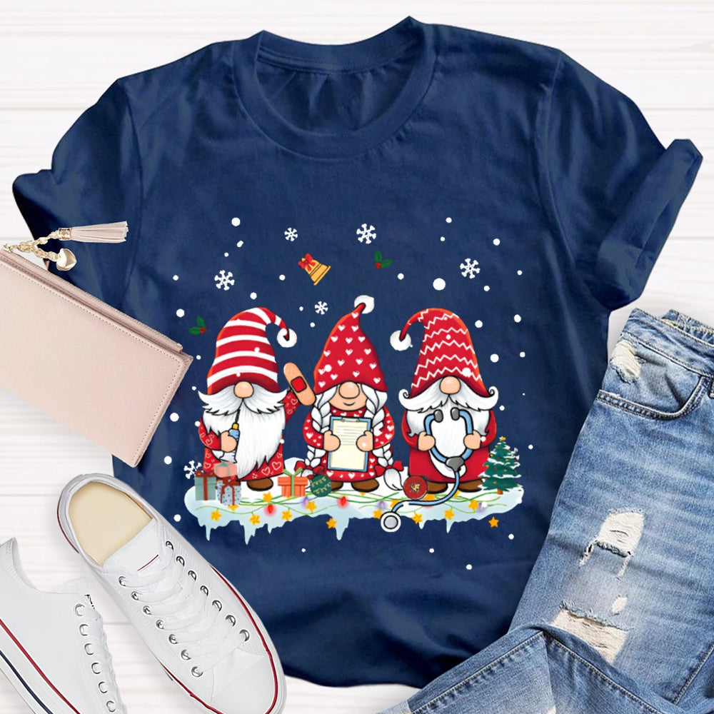 Dwarf Christmas School Nurse Snowflake Christmas T-shirt