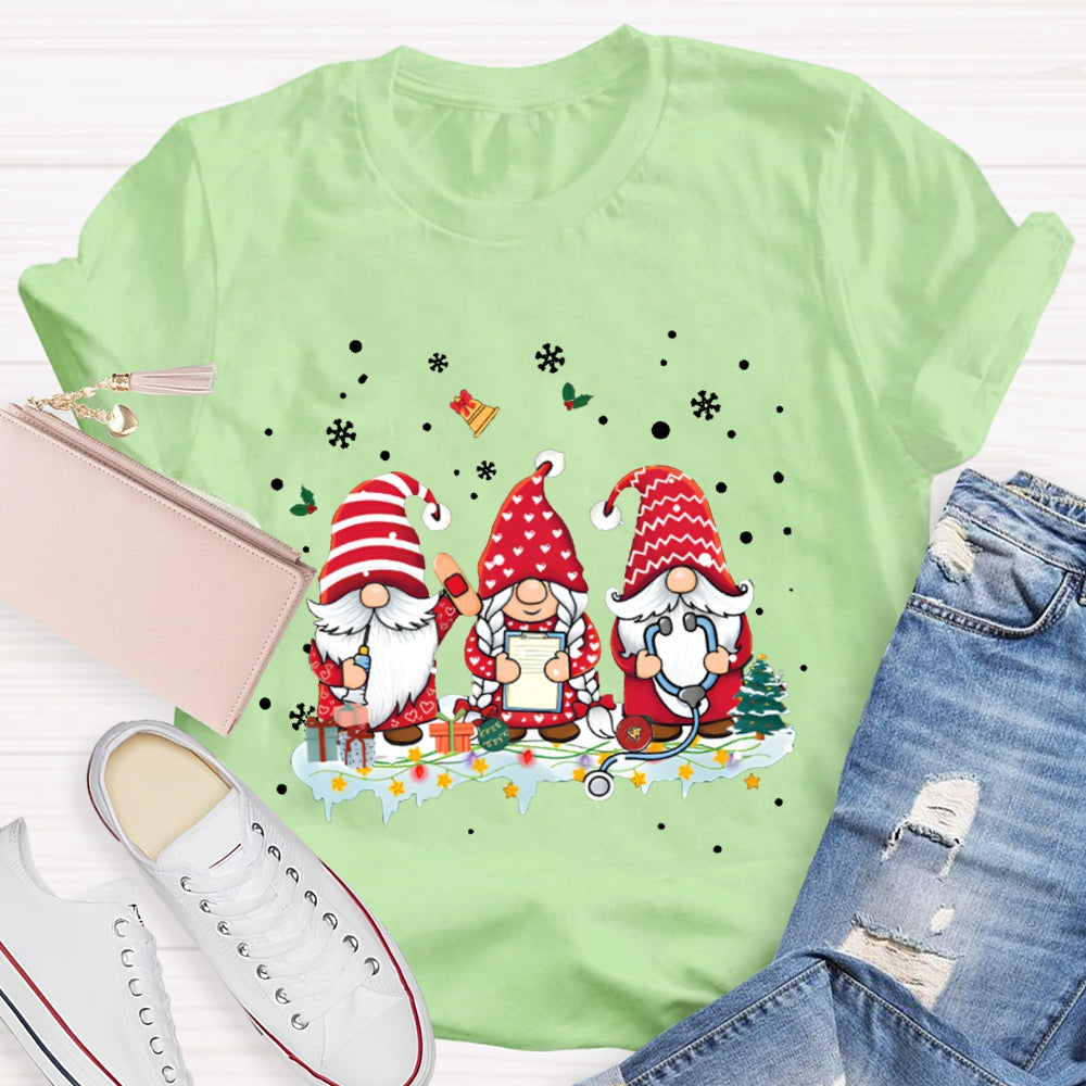 Dwarf Christmas School Nurse Snowflake Christmas T-shirt