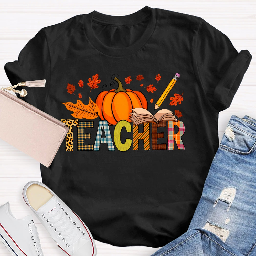 Teacher Pumpkin Autumn T-shirt