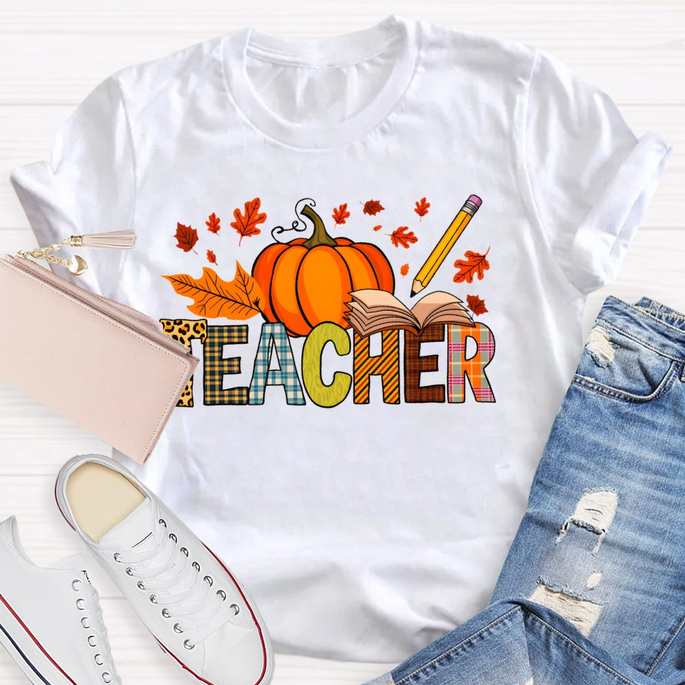 Teacher Pumpkin Autumn T-shirt