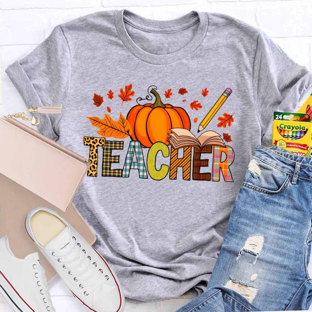 Teacher Pumpkin Autumn T-shirt