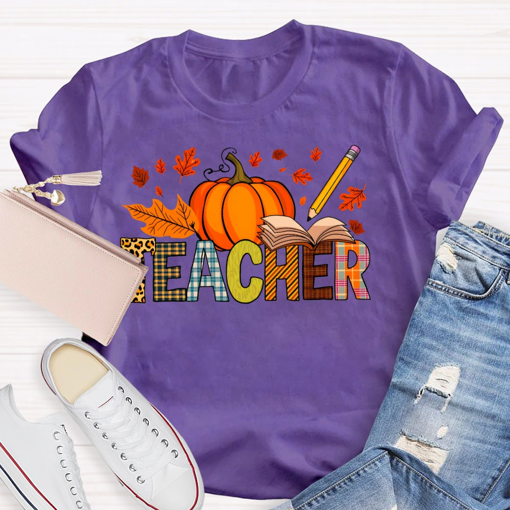 Teacher Pumpkin Autumn T-shirt