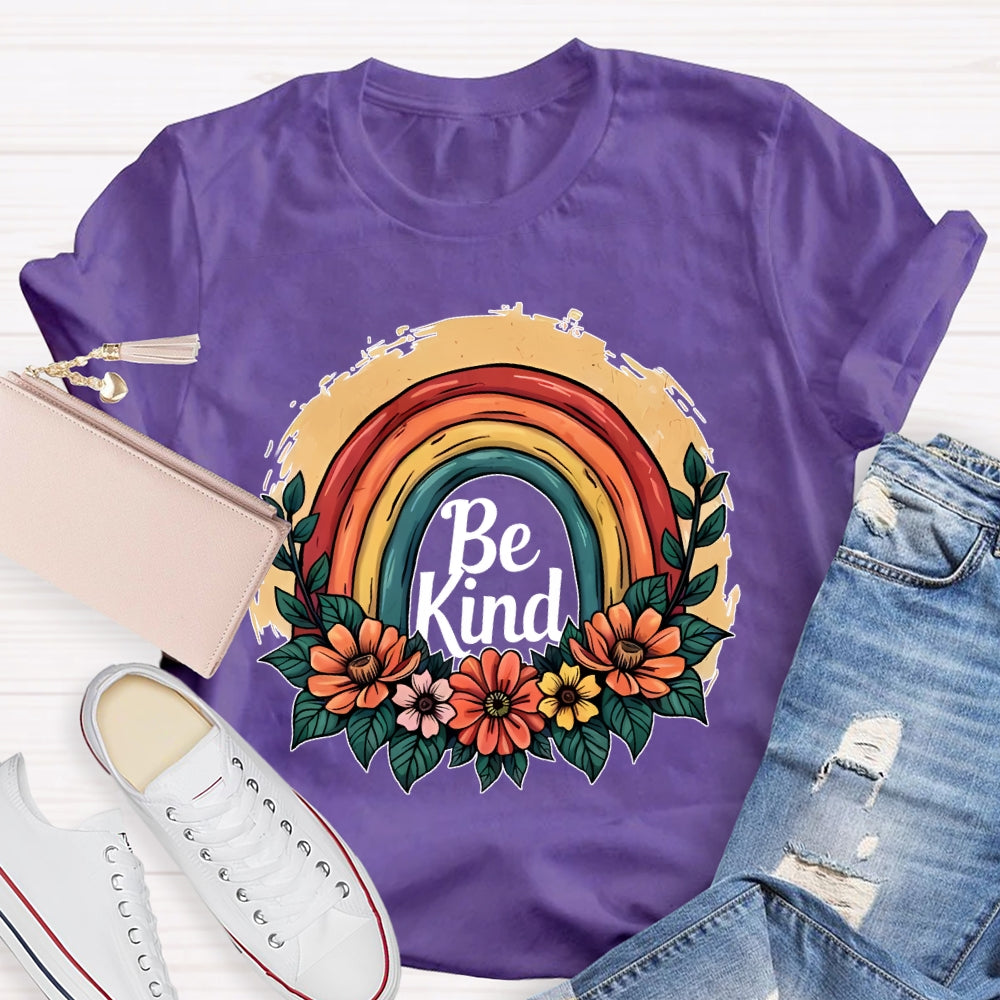 Be Kind Flower Rainbow T-shirt