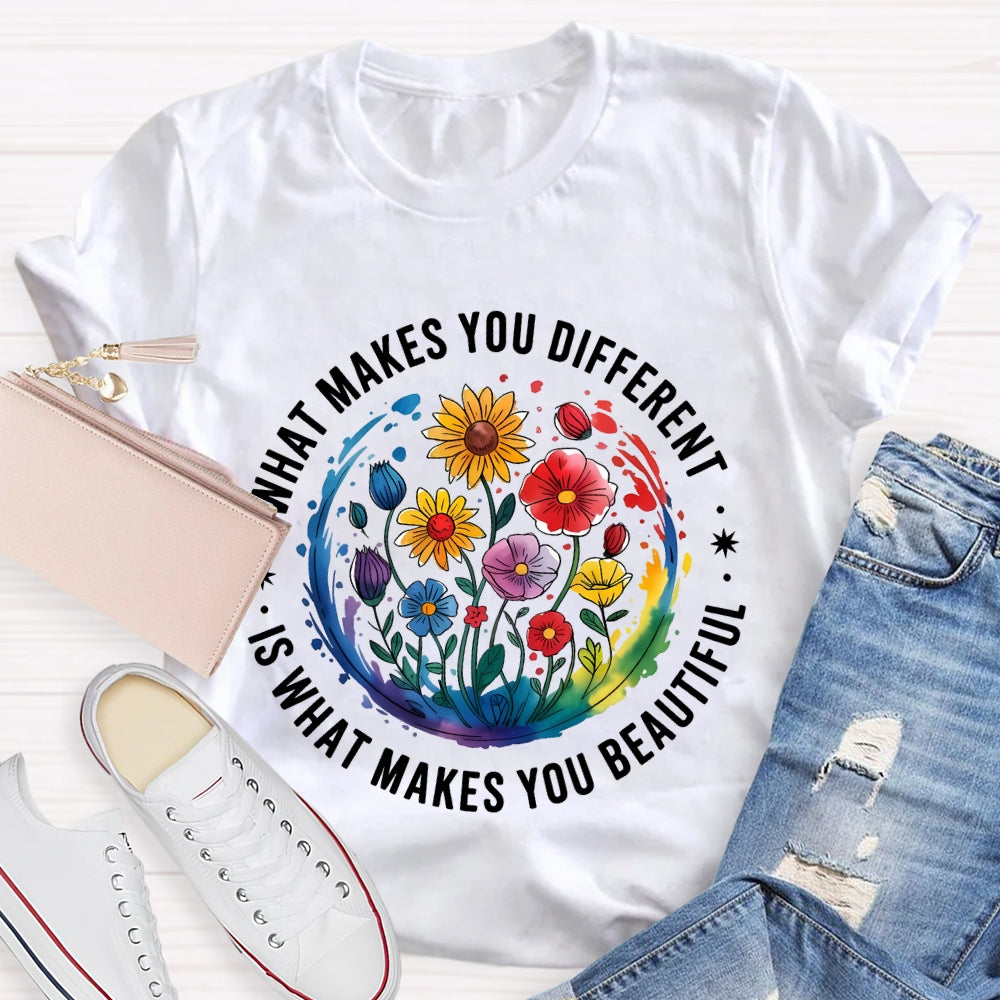 What Makes You Different Is What Makes You Beautiful Autism Awareness T-shirt