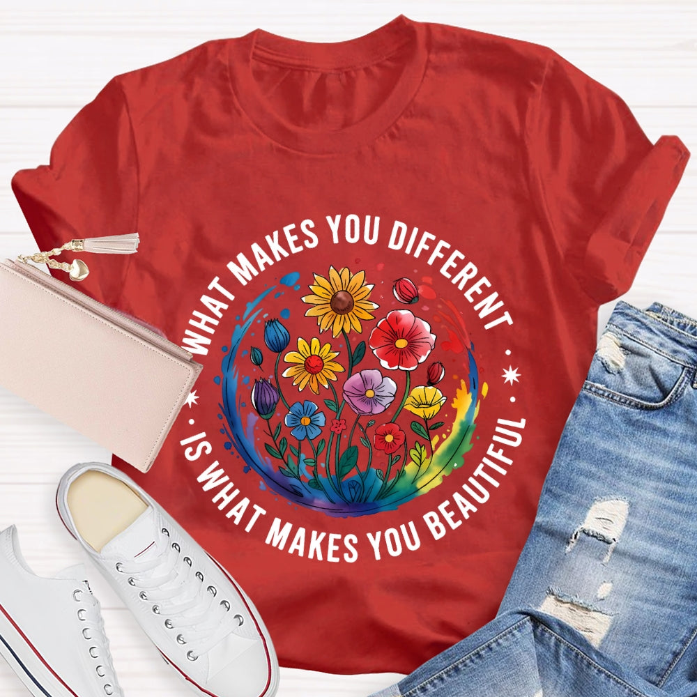 What Makes You Different Is What Makes You Beautiful Autism Awareness T-shirt