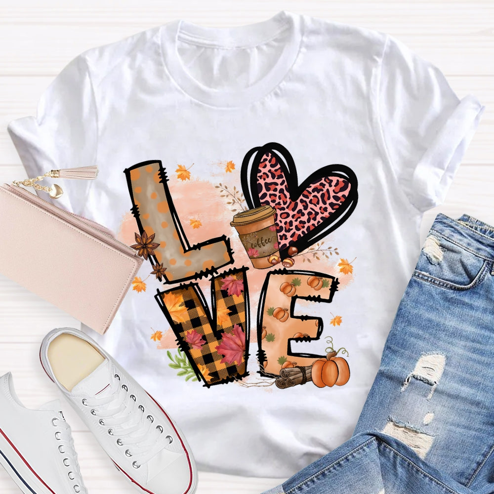 Love Coffee Autumn T-shirt