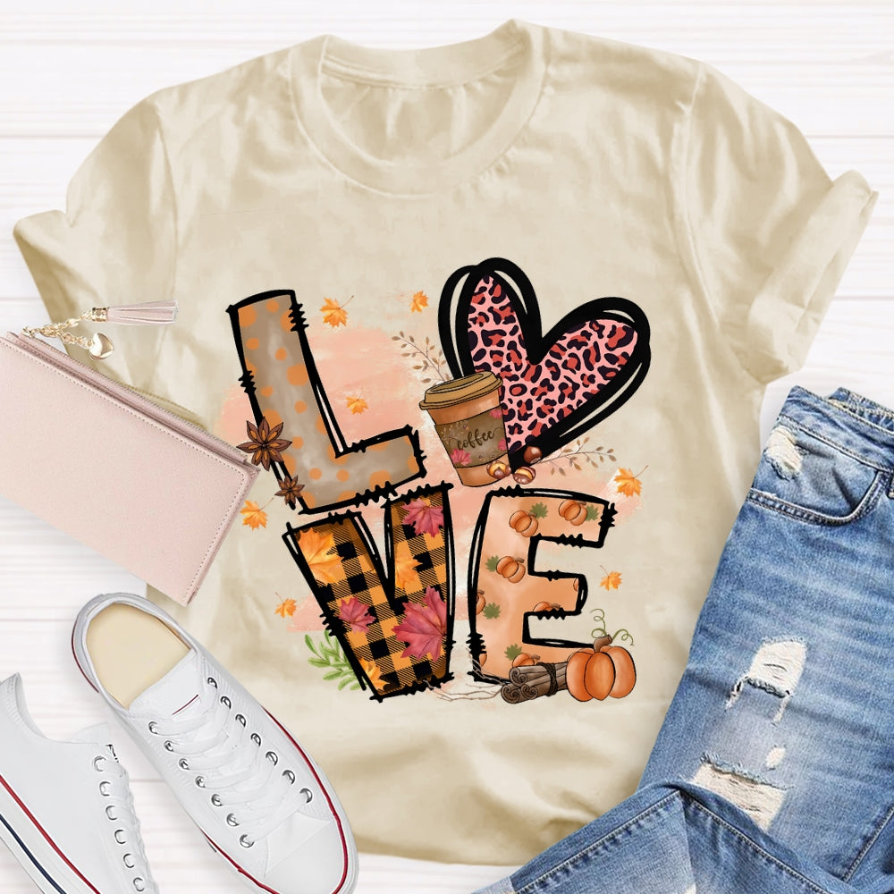 Love Coffee Autumn T-shirt