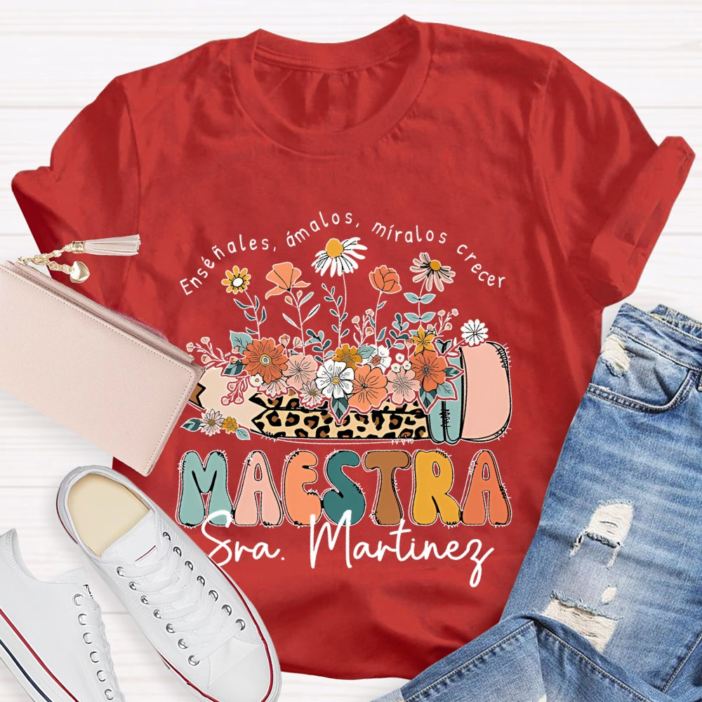 Personalized Name Ensenales Amalos Miralos Crecer  T-shirt