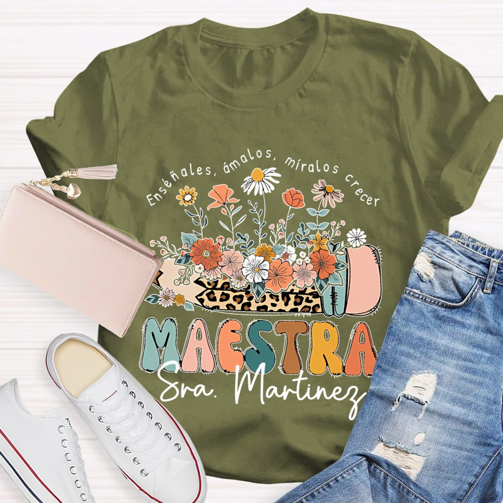 Personalized Name Ensenales Amalos Miralos Crecer  T-shirt