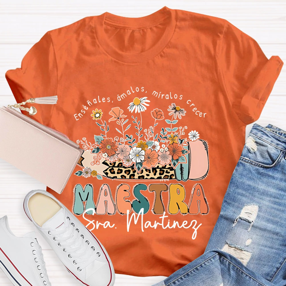 Personalized Name Ensenales Amalos Miralos Crecer  T-shirt