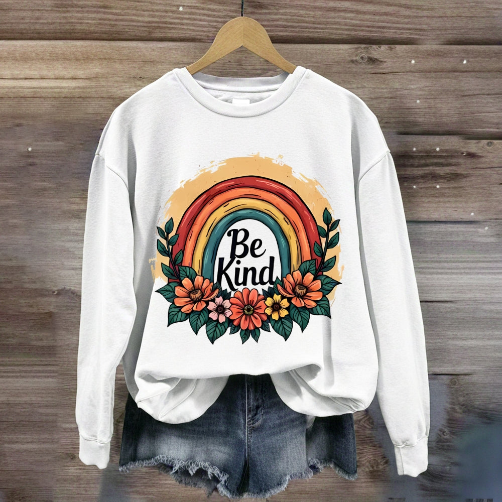 Be Kind Rainbow Floral Sweatshirt