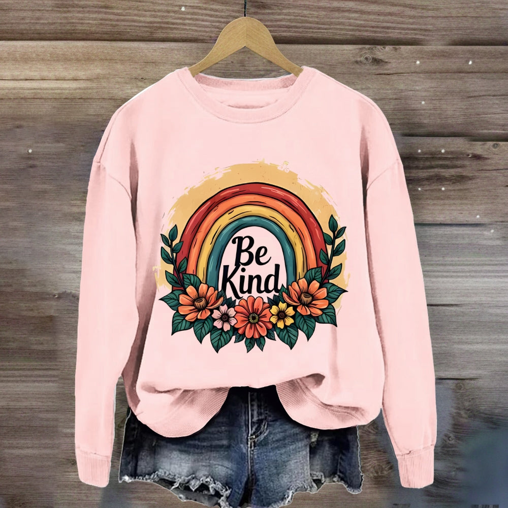 Be Kind Rainbow Floral Sweatshirt