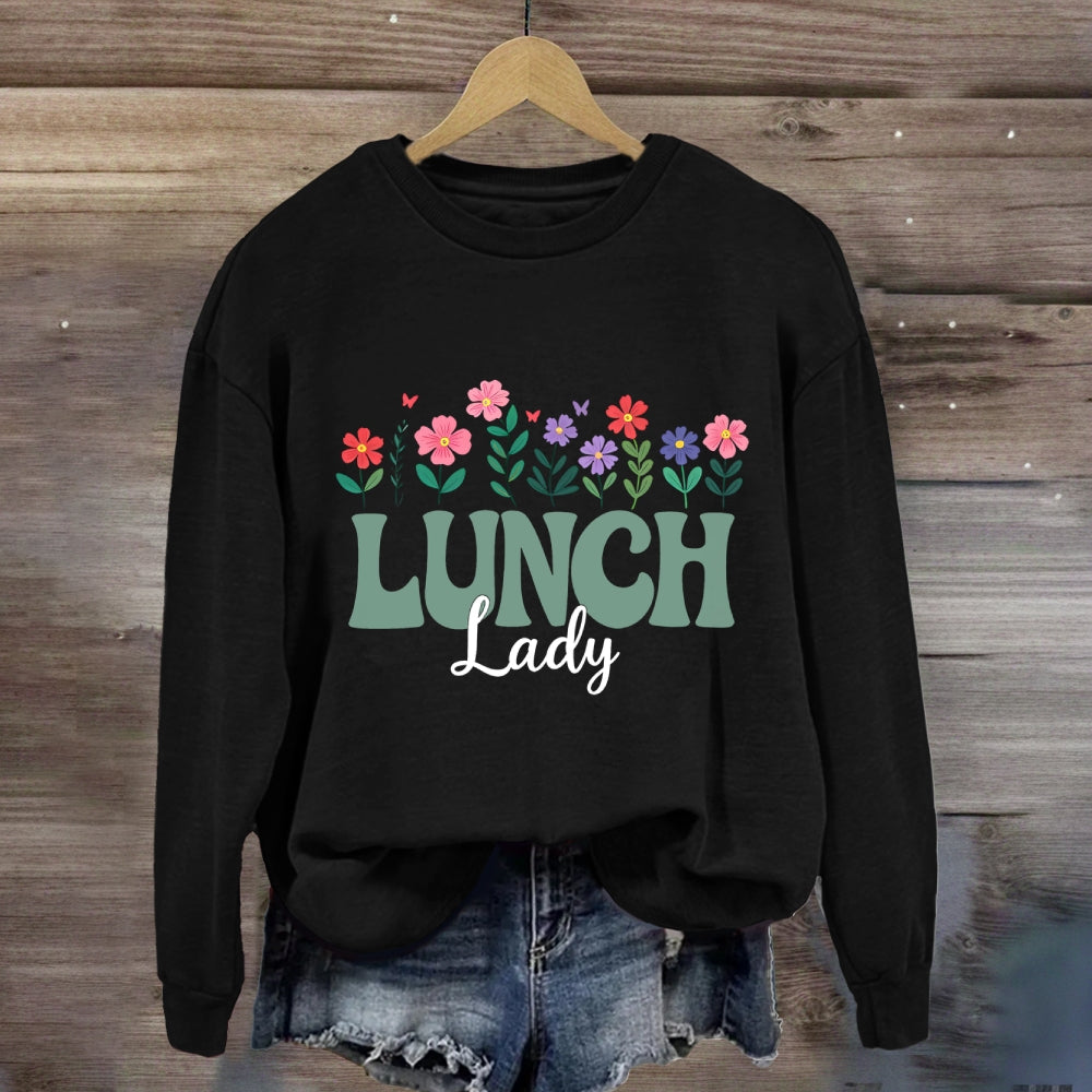 Floral Lunch Lady Sweatshirt