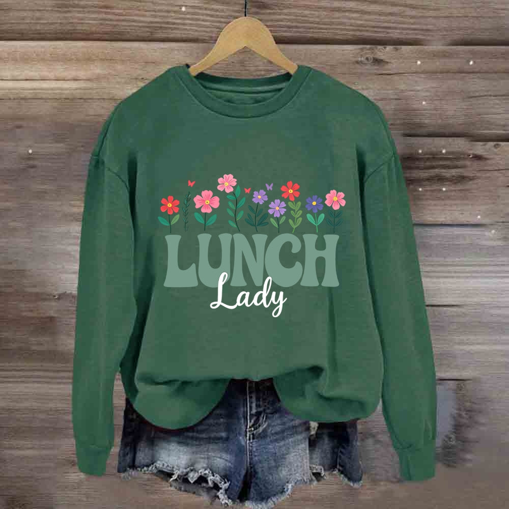 Floral Lunch Lady Sweatshirt