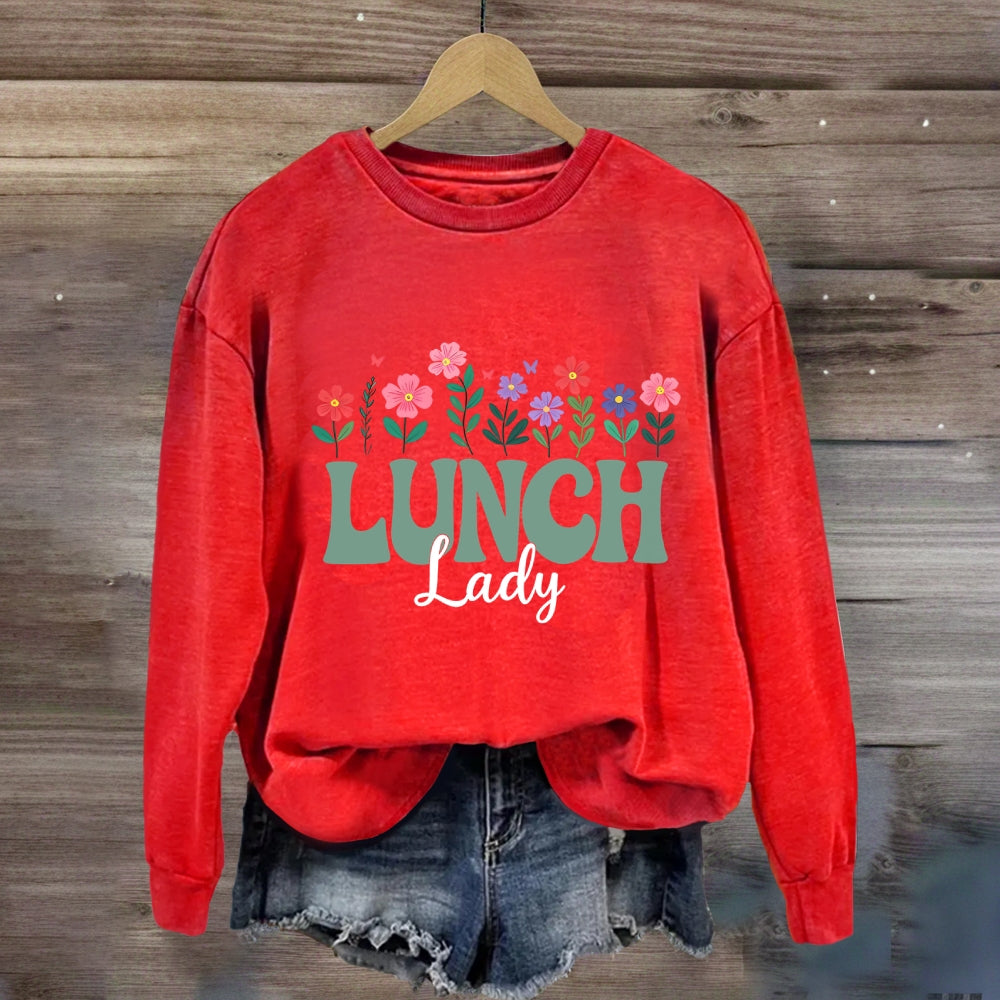 Floral Lunch Lady Sweatshirt