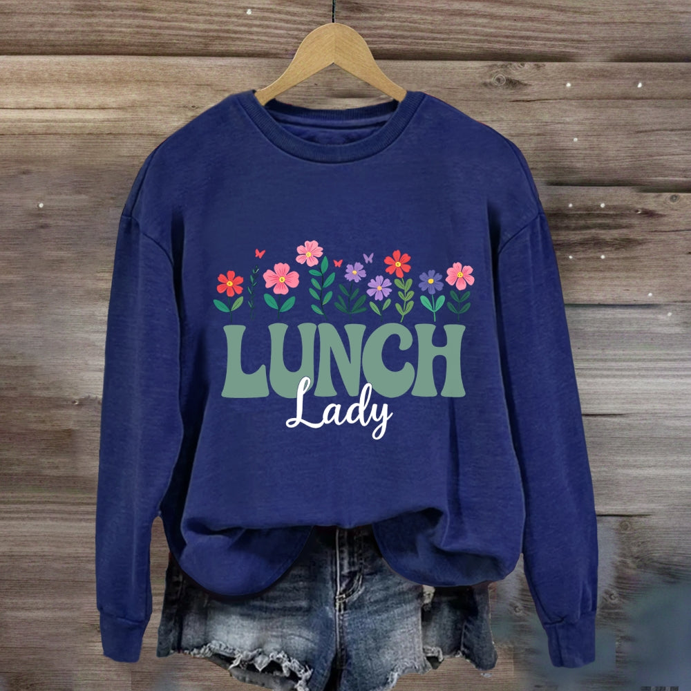 Floral Lunch Lady Sweatshirt
