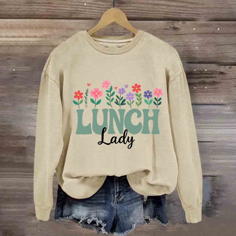 Floral Lunch Lady Sweatshirt