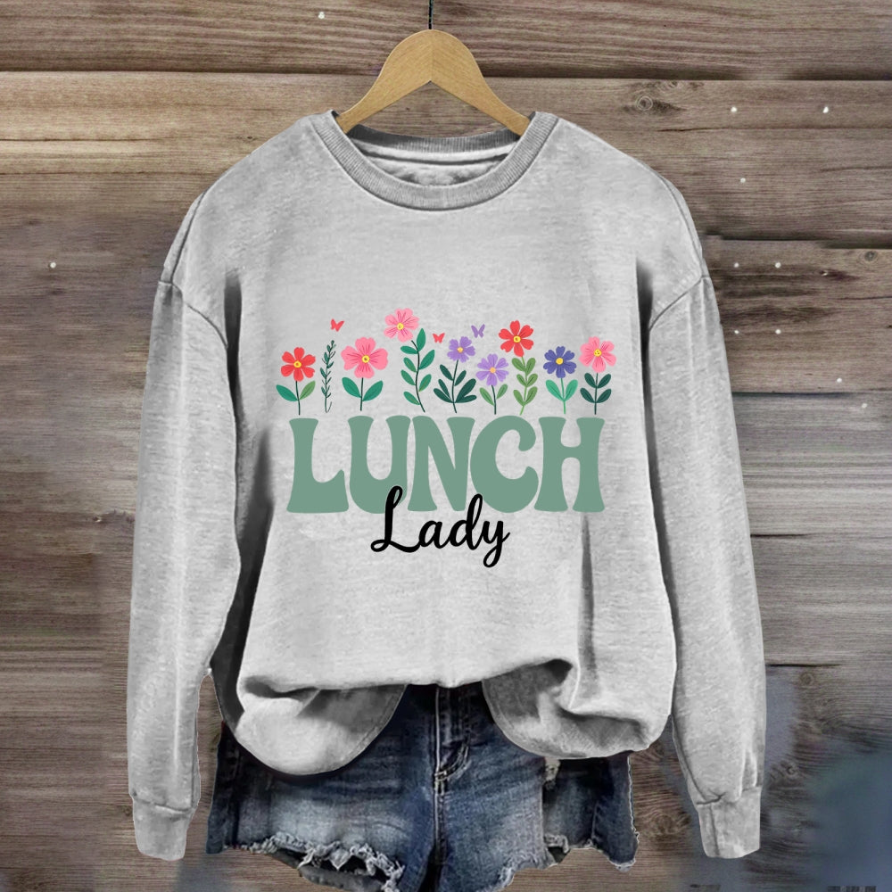 Floral Lunch Lady Sweatshirt
