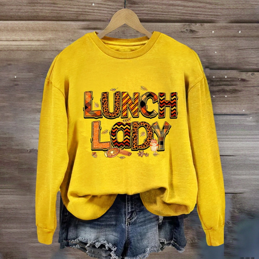 Lunch Lady Leopard Fall Season Sweatshirt