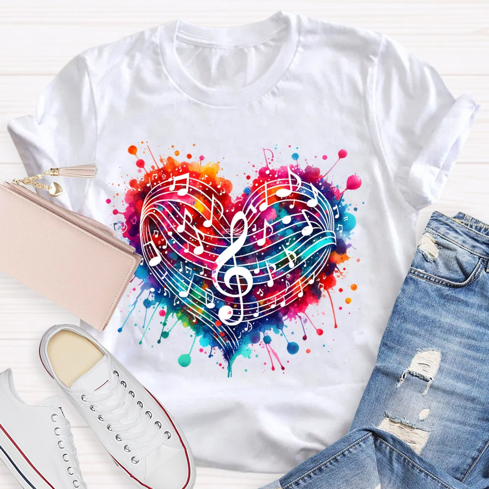 Colorful Heart Music Lovers T-shirt