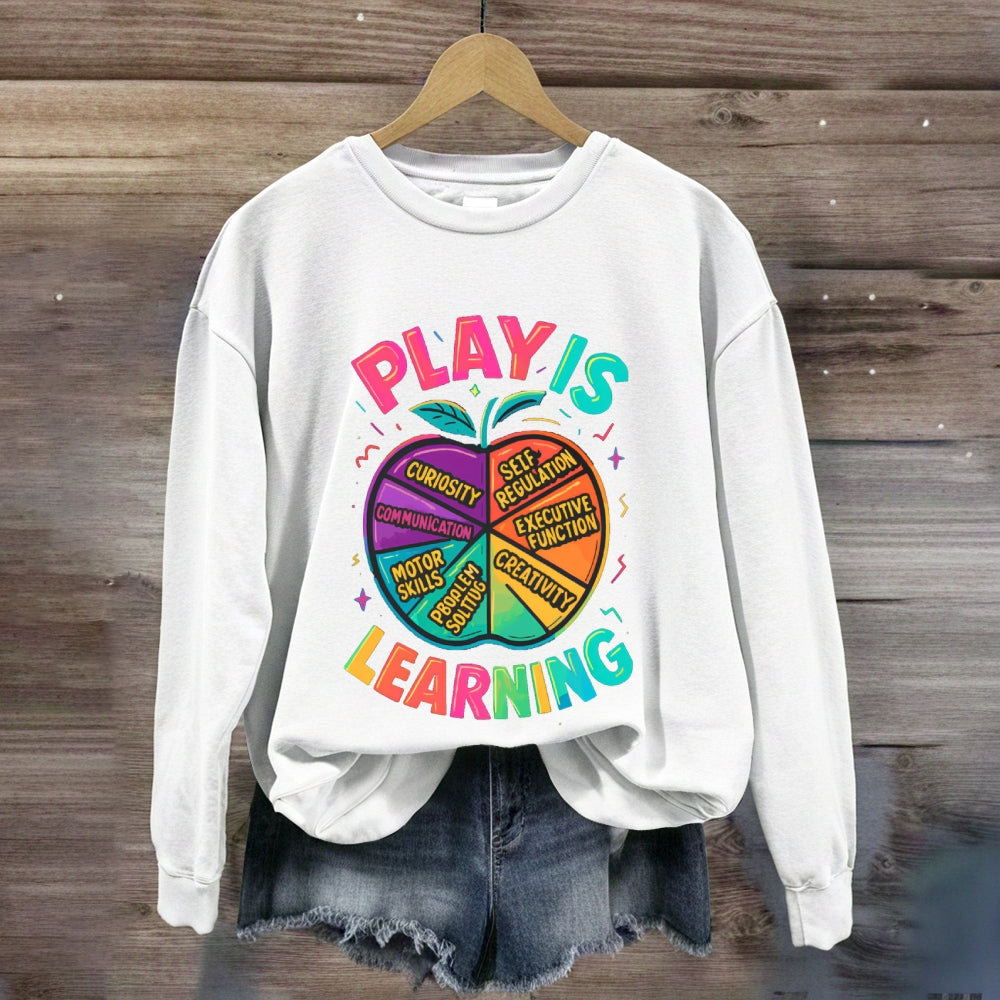 Play Is Learning Colorful Apple Sweatshirt