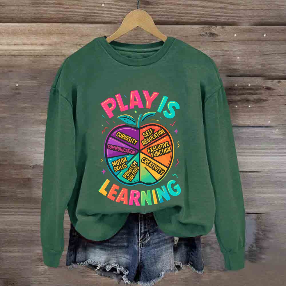 Play Is Learning Colorful Apple Sweatshirt