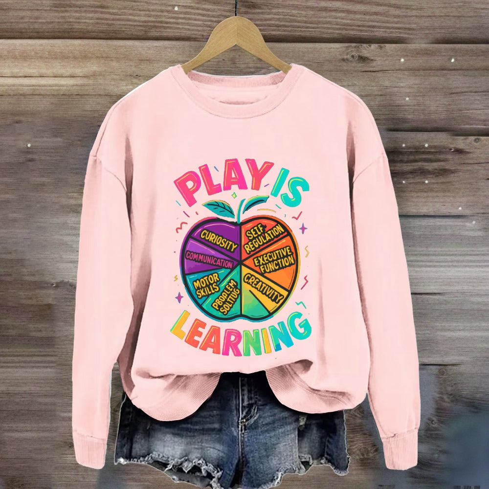 Play Is Learning Colorful Apple Sweatshirt