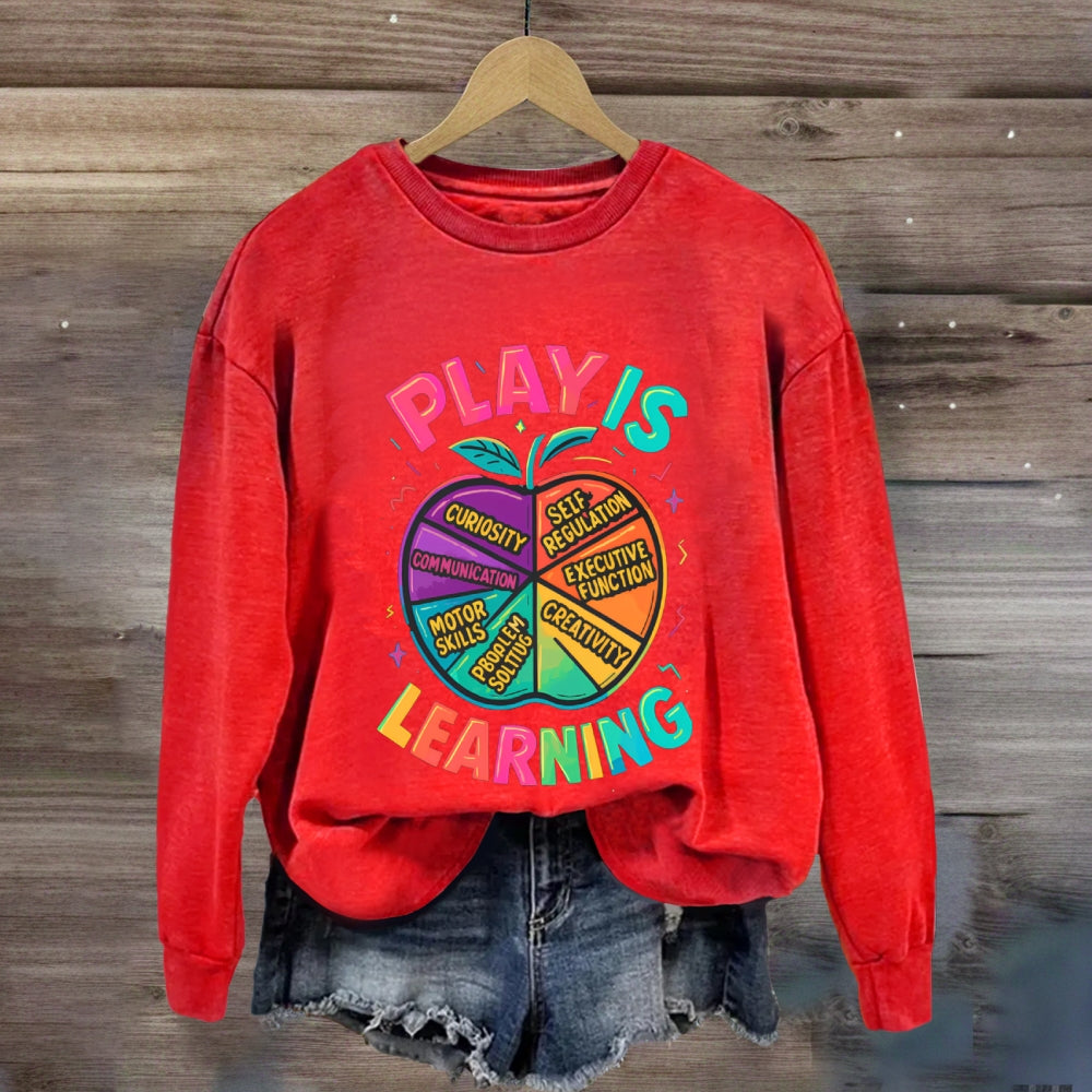 Play Is Learning Colorful Apple Sweatshirt