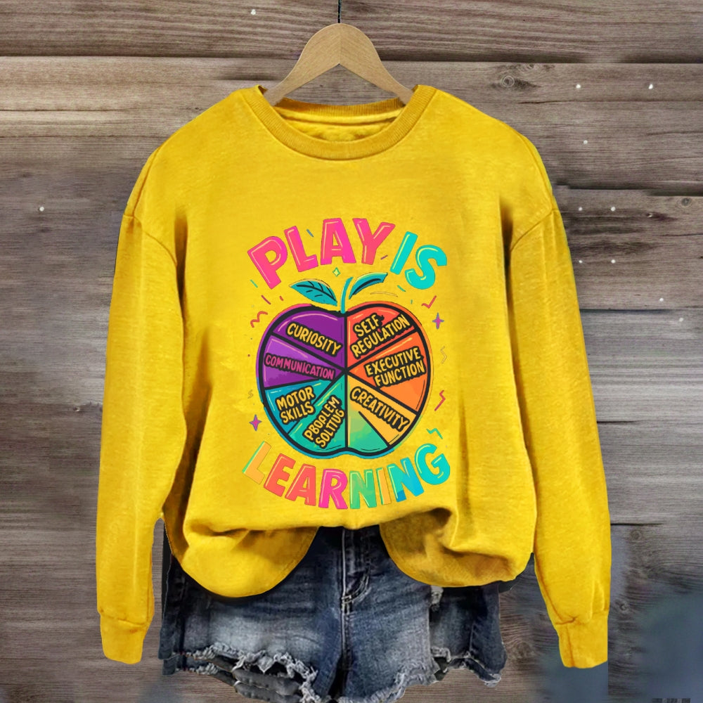 Play Is Learning Colorful Apple Sweatshirt