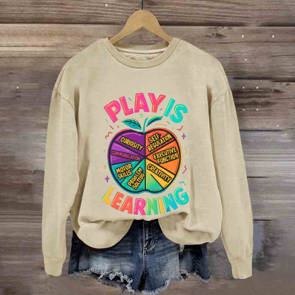 Play Is Learning Colorful Apple Sweatshirt