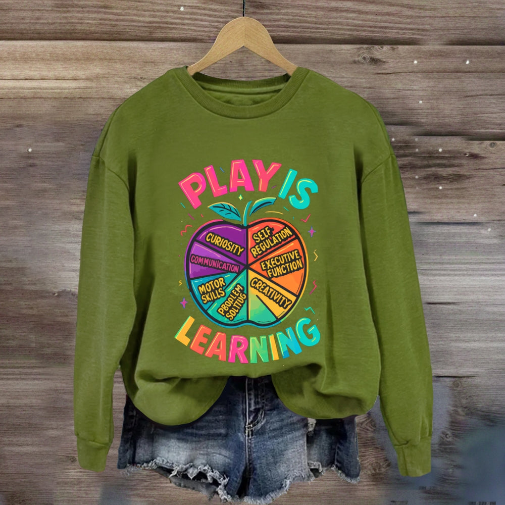 Play Is Learning Colorful Apple Sweatshirt