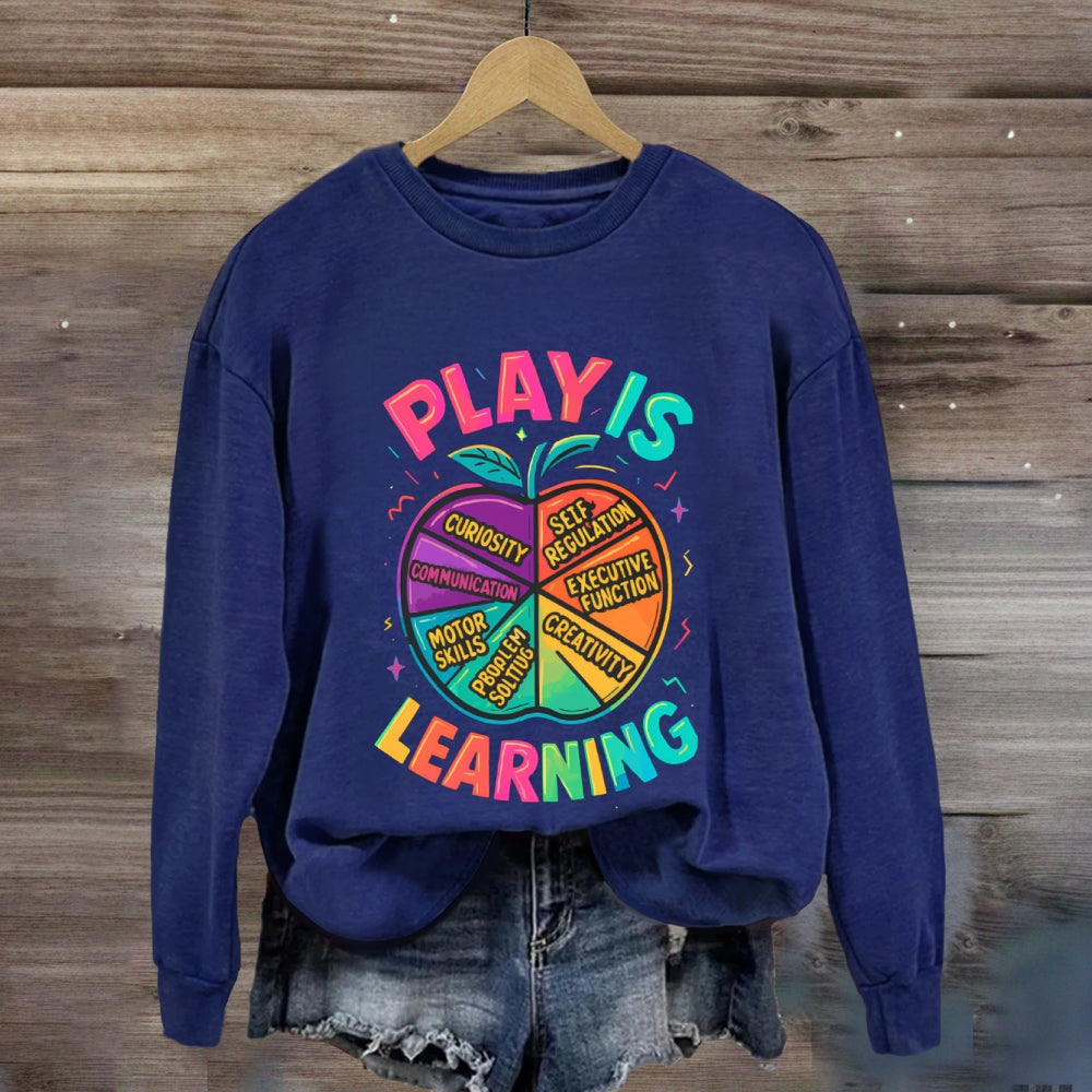 Play Is Learning Colorful Apple Sweatshirt