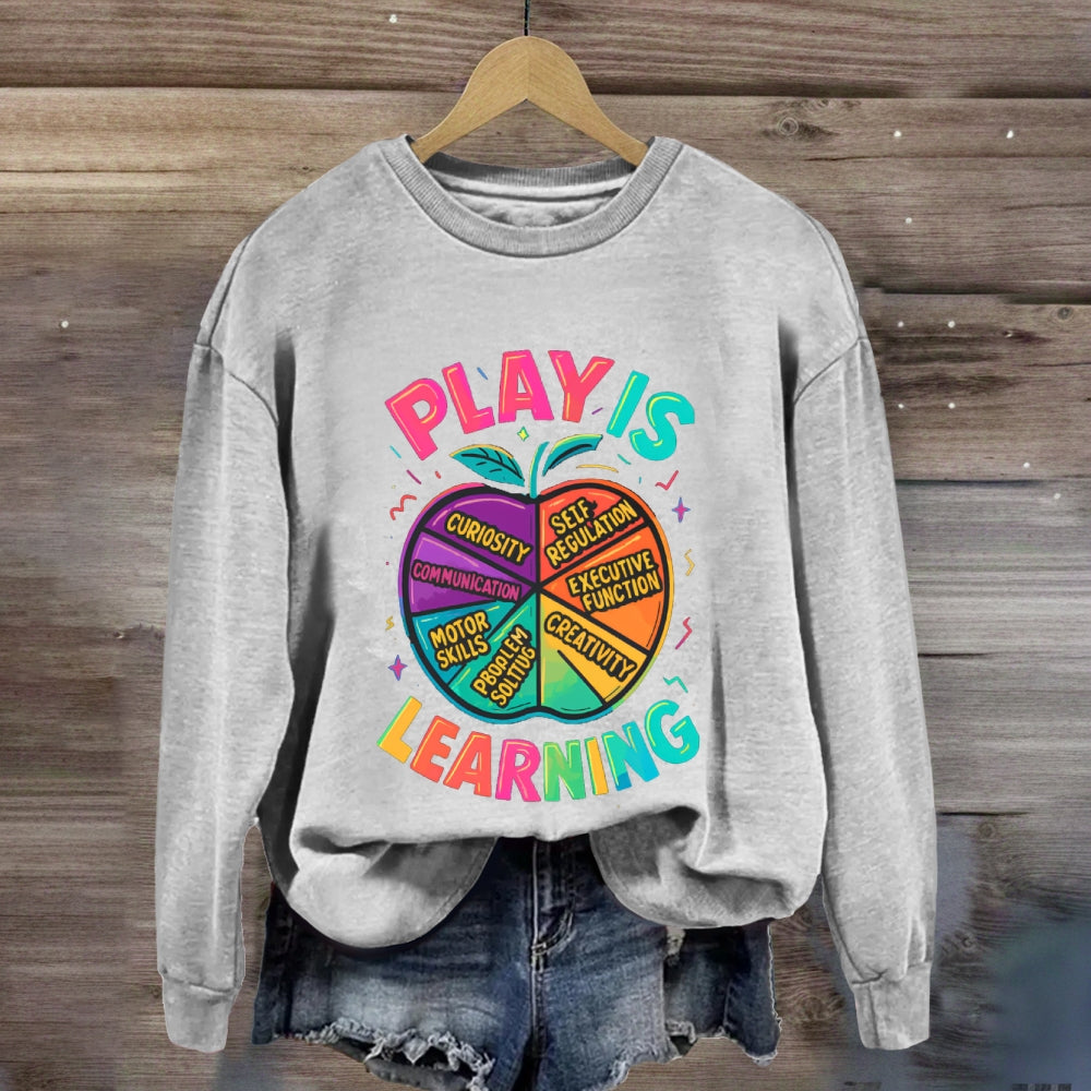 Play Is Learning Colorful Apple Sweatshirt