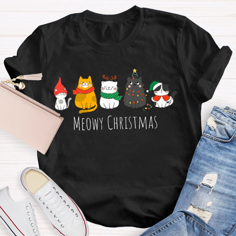Meowy Christmas Kitten Christmas T-shirt