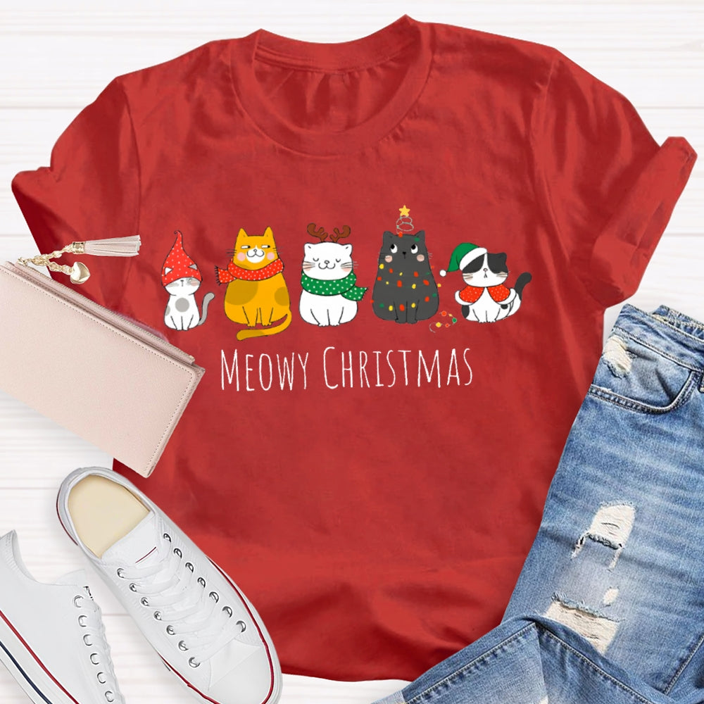 Meowy Christmas Kitten Christmas T-shirt