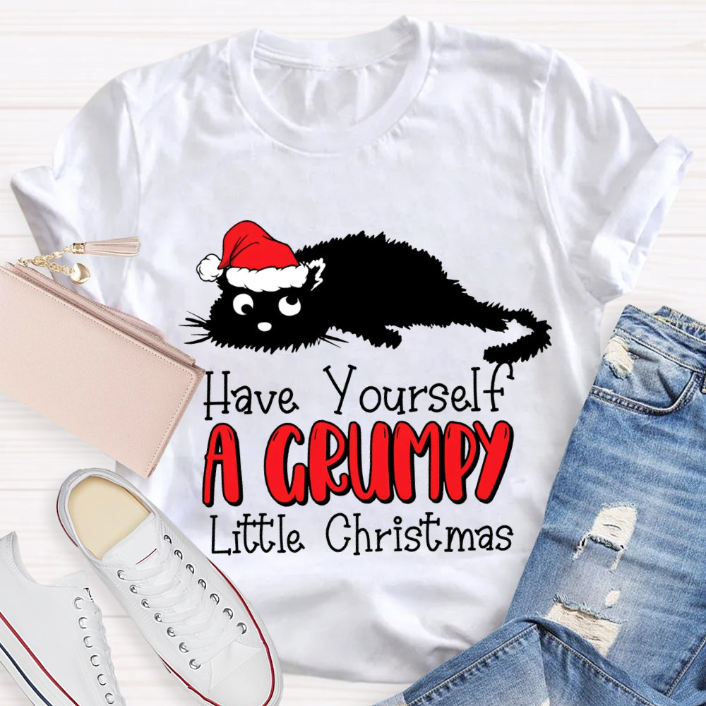 Have Yourself A Grumpy Little Christmas Black Cat T-shirt