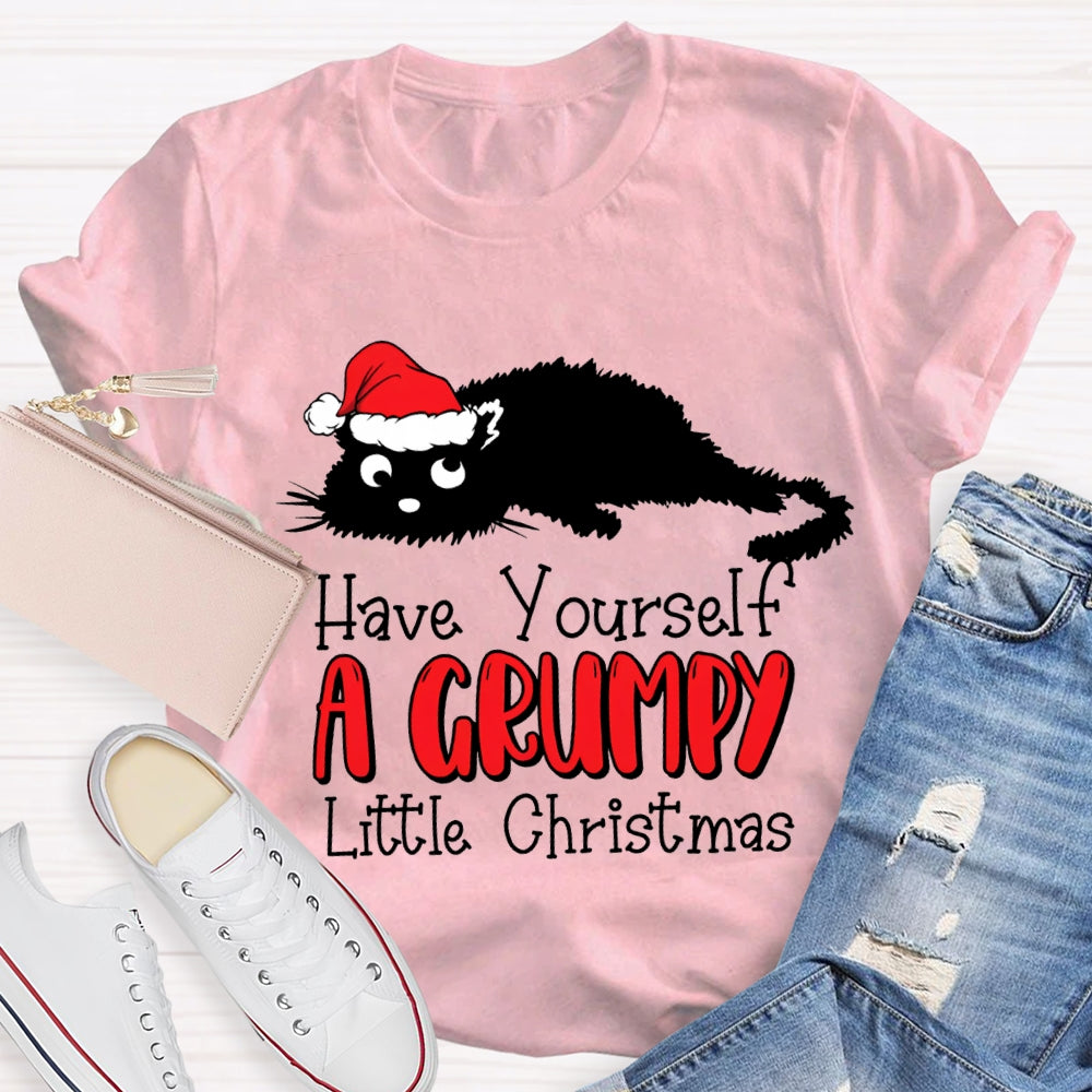 Have Yourself A Grumpy Little Christmas Black Cat T-shirt