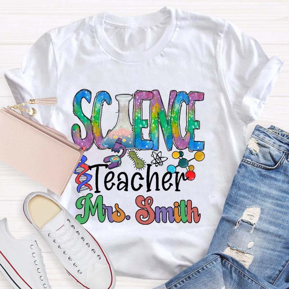 Personalized Name Science Teacher Gifts T-shirt