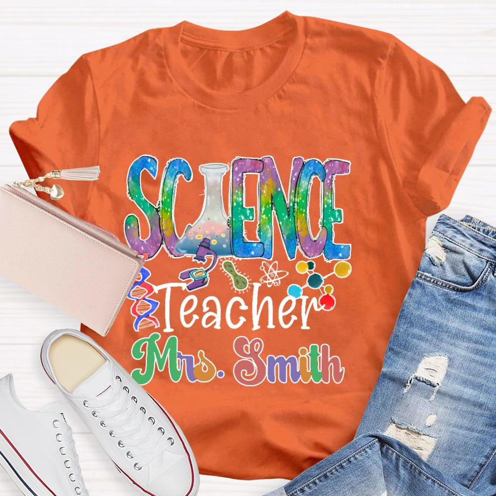 Personalized Name Science Teacher Gifts T-shirt