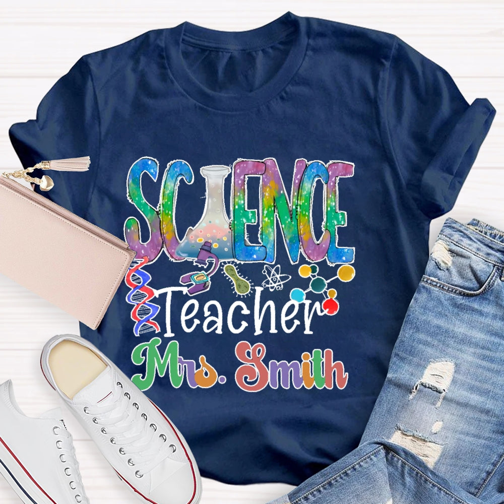 Personalized Name Science Teacher Gifts T-shirt