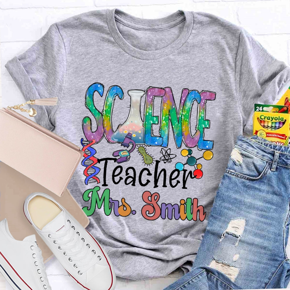 Personalized Name Science Teacher Gifts T-shirt