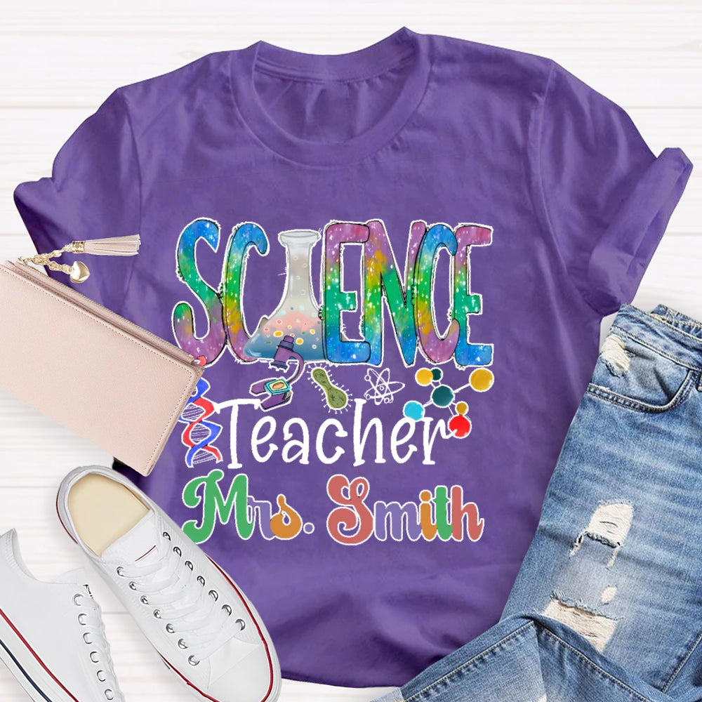 Personalized Name Science Teacher Gifts T-shirt