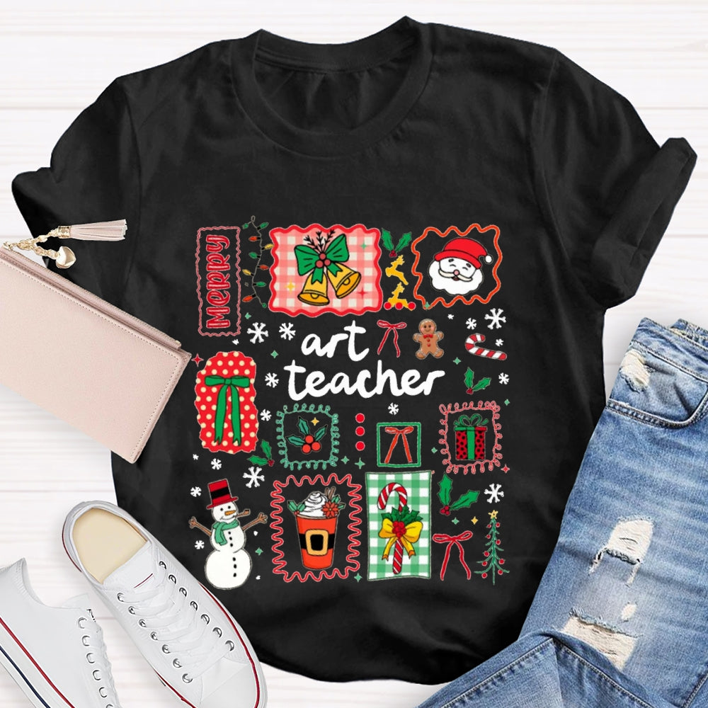 Art Teacher Merry Christmas T-shirt